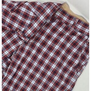 Bills Khakis Plaid Shorts Mens 34 Made in USA Cotton Red White Blue Patriotic